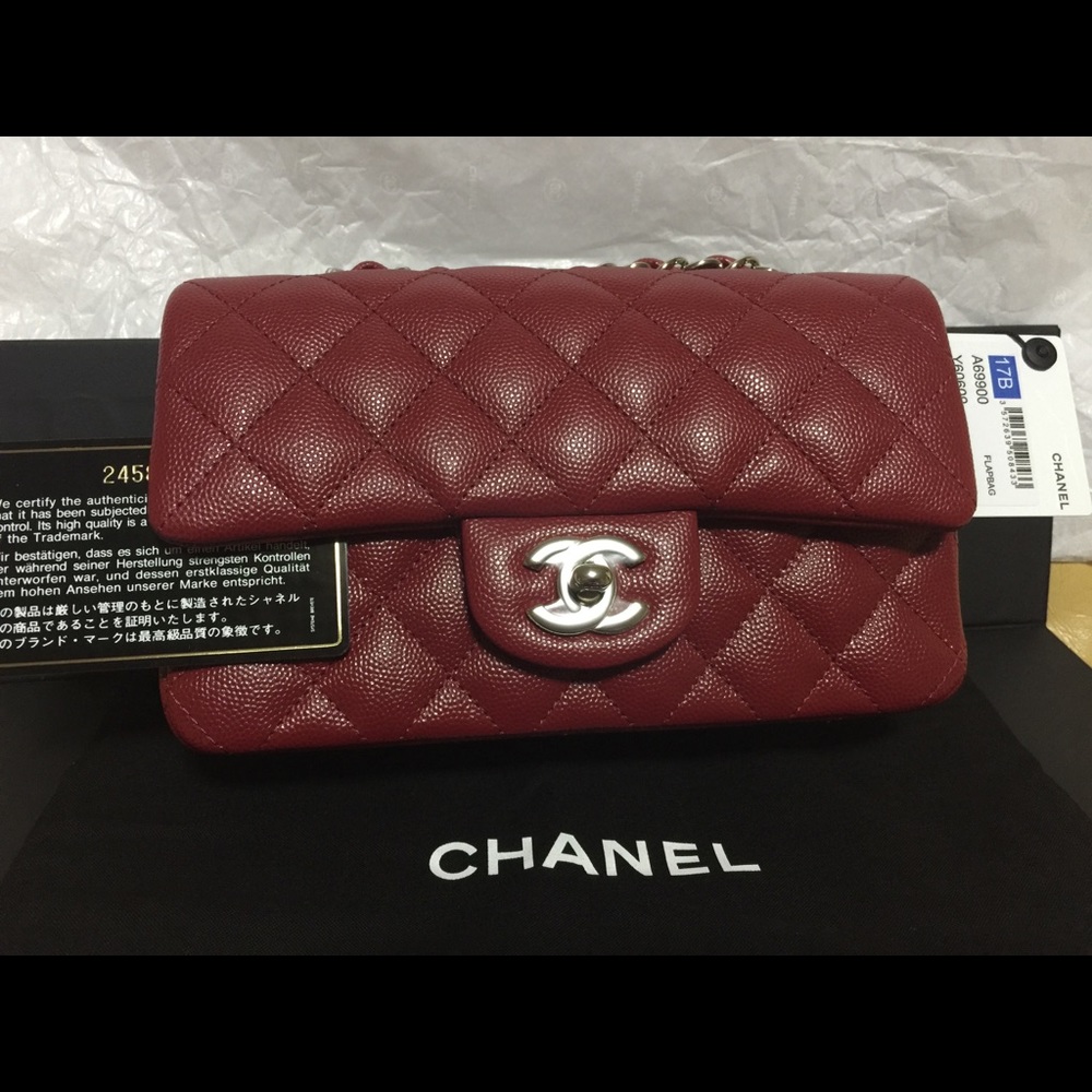 Chanel 17B Red Mini Rectangular Handbag